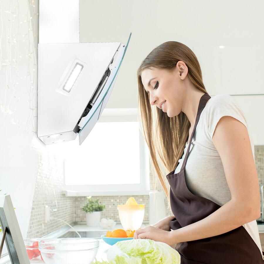 Klarstein Dunstabzugshaube Umluft Abluft Leise Abzugshaube Edelstahl Wandhaube Dunstabzugshaube met Filter Dunstabzugshaube 90cm Umlufthaube met LED Licht Dunstabzug Kopffrei 509 m³ h Luftstrom – geschikt voor thuisfitness en sportschoolgebruik