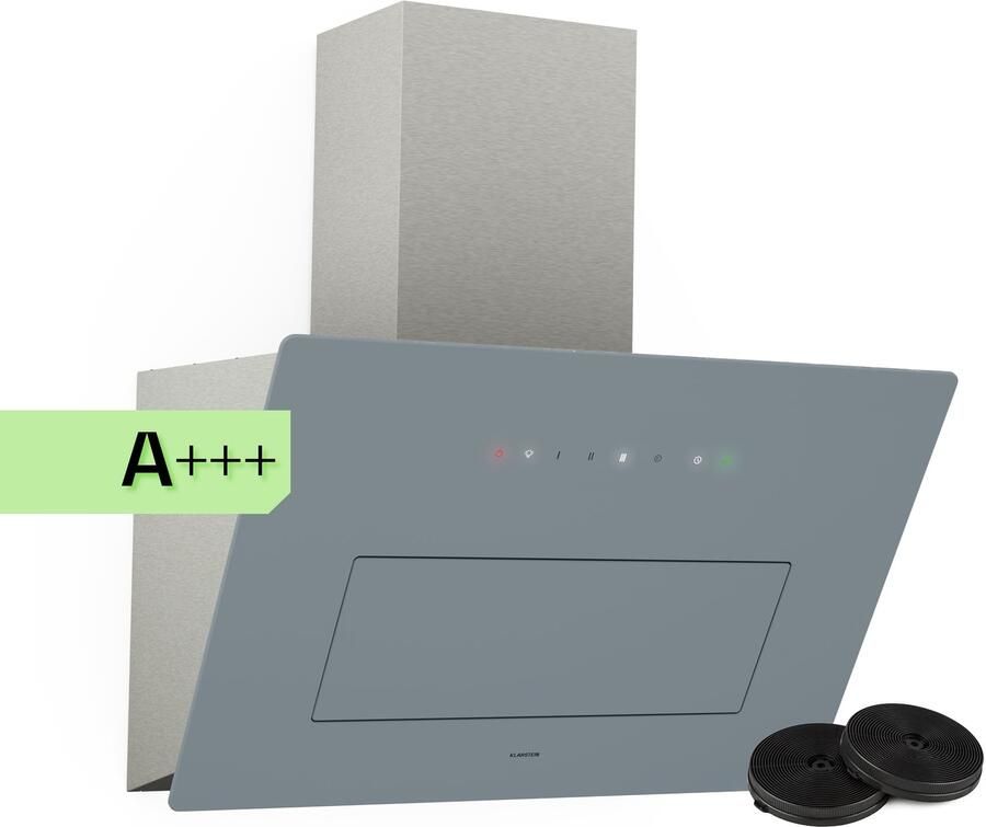 Klarstein Afzuigkap Sleekair – 60 Cm Wandkap 717 M³ H Luchtstroom A++ Energie-Efficiëntie Touch-Bedieningspaneel Led-Verlichting 2700–6500 K Luchtafvoer & Recirculatie Roestvrij Staal 717 m³ u 65 cm 39 dB Dampkap Wasemkap