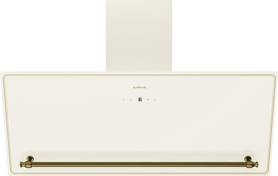 Klarstein Victoria Dunstabzugshaube 90 cm Abzugshaube Touch Bedienfeld 400 m³ h Luftstrom A++ Energieeffizienz LED Beleuchtung Leise 52 dB Creme & Gold Abluft & Umluft – geschikt voor thuisfitness en sportschoolgebruik duurzame constructie e - Foto 5