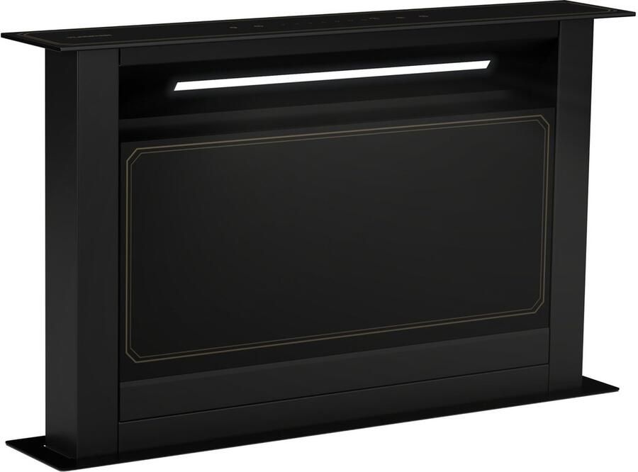 Klarstein Afzuigkap Victoria Downdraft Energieklasse A++ 713 8 m³ u Luchtstroom Superstil 52 dB Touchscreen Vaatwasserbestendige Filters LED-Verlichting Zwart 120W voor Keuken Vetfilter Aluminium Dampkap Wasemkap