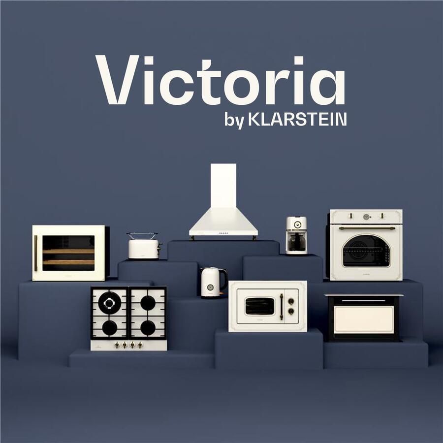 Klarstein Afzuigkap Victoria geïntegreerde 60 cm retro onderbouwkap 358 m³ u luchtstroom energieklasse A+++ ledverlichting DC-motor koolstoffilters tuimelschakelaars afzuigventilator voor de keuken crème 54 m³ u voor Keuken