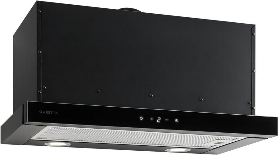 Klarstein Afzuigkap Vinea Onderbouw Vlakscherm 60 cm Zwart Onderbouwafzuigkap Wandafzuigkap Dampkap voor Keuken Inbouw Vetfilter Aluminium Zilver Wasemkap Kookplaatafzuiging