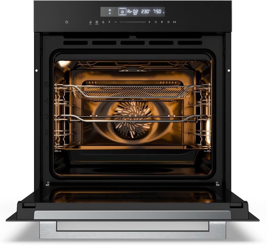 Klarstein Airfryer Airjet inbouwoven 72 liter elektrische oven met -modus 13 kookfuncties touchbediening geëmailleerde binnenkant A++ energieklasse driedubbele beglazing geïntegreerde enkele oven zwart voor Keuken - Foto 2