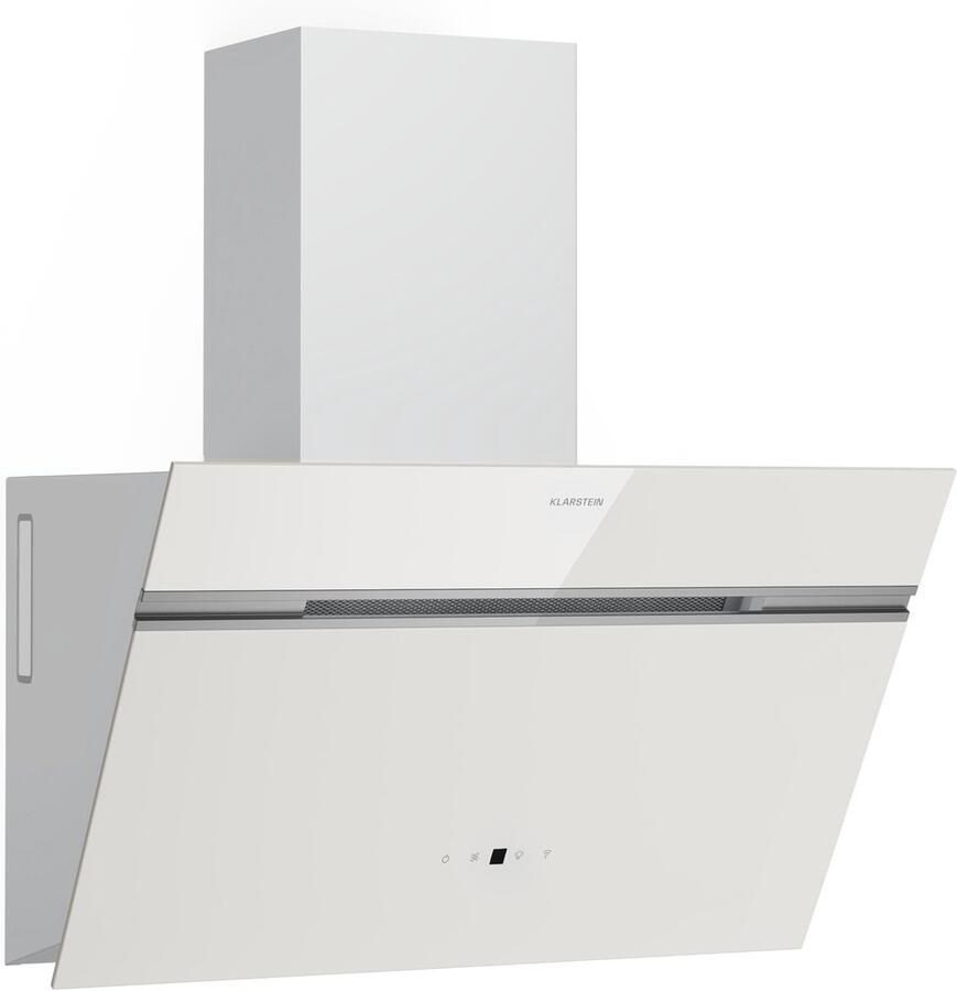 Klarstein Alina Afzuigkap 60cm Keukenafzuigkap 520 m³ h Luchtstroom A++ Energie-efficiëntie LED-verlichting Stil 52 dB Touch Control Afzuig- & Recirculatiestand Wit