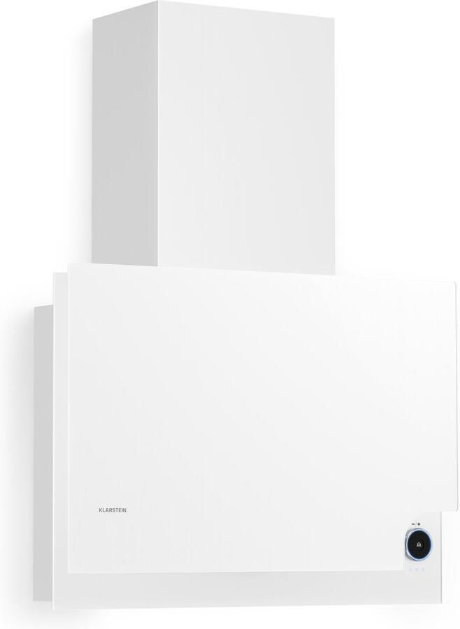 Klarstein Amelia Dunstabzugshaube Kopffrei Haube flaches Design 123 W 586 m³ h LED Beleuchtung: 3 W 3 Leistungsstufen beleuchteter Touch Drehregler 60 x 47 x 23 5 cm weiß – geschikt voor thuisfitness en sportschoolgebruik duurzame constructi