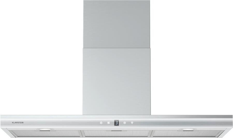 Klarstein Auriana Afzuigkap 90 cm Wandkap 700 m³ u Luchtstroom A+ Energie-efficiëntie WLAN- & Touchbediening LED-Verlichting 6000 K 110 W Motor Zwart