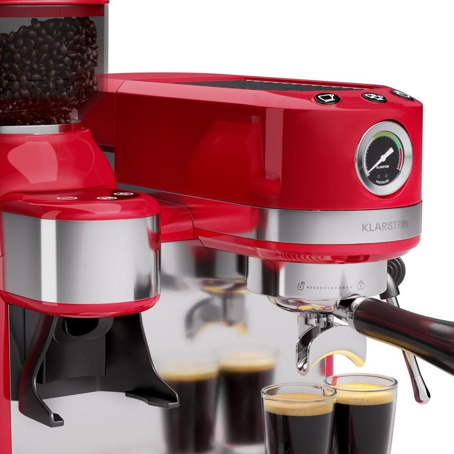 Klarstein Bella Café espressomachine vintage maalwerk 19 bar melkschuim drukmeter 1150 W