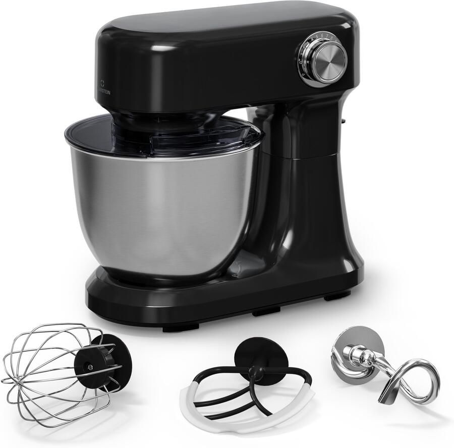 Klarstein Bella Evo 1500W keukenrobot – 5L roestvrijstalen kom 12 snelheden planetaire mixfunctie pulsefunctie deeghaak klopper en garde keukenrobot voor bakken zwart