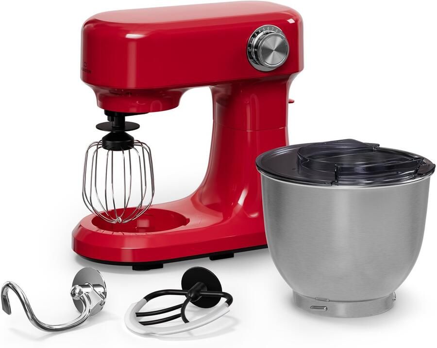 Klarstein Bella Evo 1500W keukenrobot – 5L roestvrijstalen kom 12 snelheden planetaire mixfunctie pulsefunctie deeghaak klopper & garde keukenrobot voor bakken rood - Foto 2