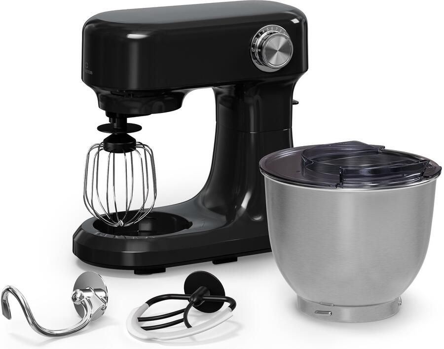 Klarstein Bella Evo 1500W keukenrobot – 5L roestvrijstalen kom 12 snelheden planetaire mixfunctie pulsefunctie deeghaak klopper en garde keukenrobot voor bakken zwart - Foto 5
