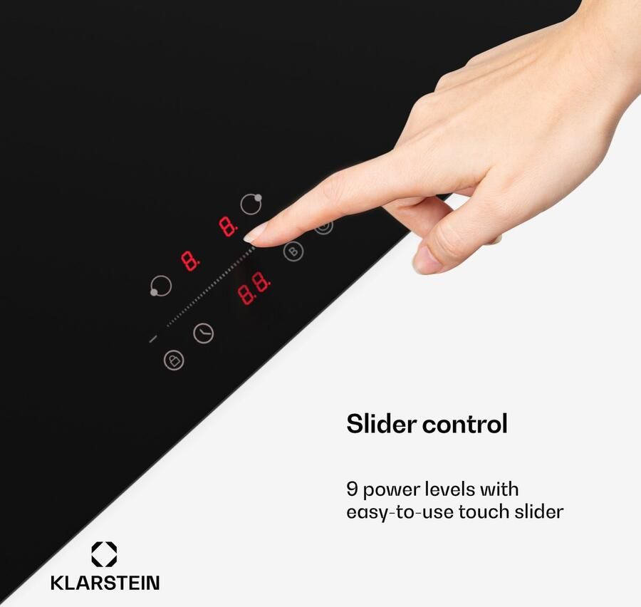 Klarstein CeramEase Slim VTC kookplaat glaskeramiek 2 kookplaten 4 kW touch timer