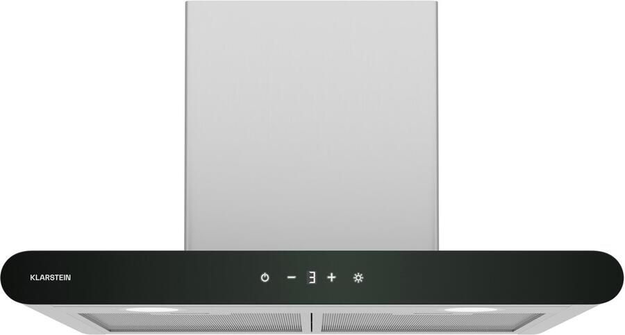Klarstein CurveVent Dunstabzugshaube 60 cm Wandhaube 700 m³ h Luftstrom A+ Energieeffizienz Touch Bedienung LED Beleuchtung 56 dB Schwarz Abluft & Kohlefilter – geschikt voor thuisfitness en sportschoolgebruik duurzame constructie eenvoudig