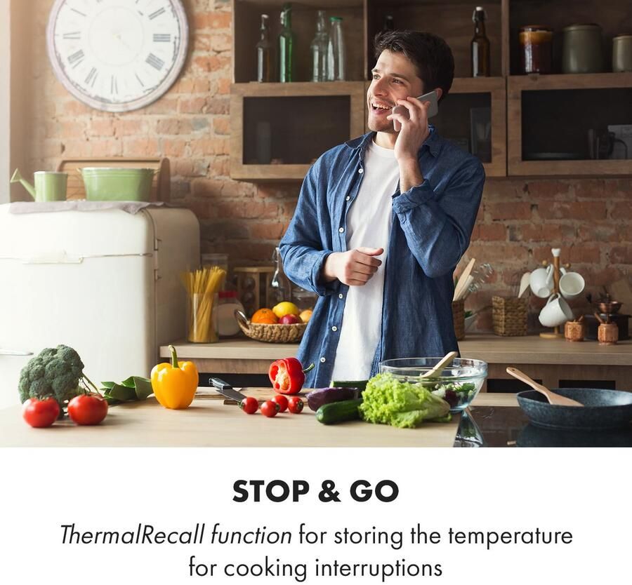 Klarstein Delicatessa 3 Inductiekookplaat 3 Zones 5800W Glaskeramiek Energiebesparend 99-Minuten Timer Kinderbeveiliging Makkelijk Onderhouden Onafhankelijke Besturing Digitaal Display Overhittingsbescherming Zwart