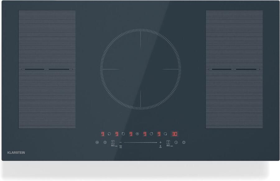 Klarstein Delicatessa 90 Flex Induktionskochfeld – 5 Zonen Einbaukochfeld 9.500 W Mit Thermoboost Flexzone Sensecontrol Timer Und Kindersicherung Glaskeramik Anthrazit 90 cm Design – geschikt voor thuisfitness en sportschoolgebruik duurzame co