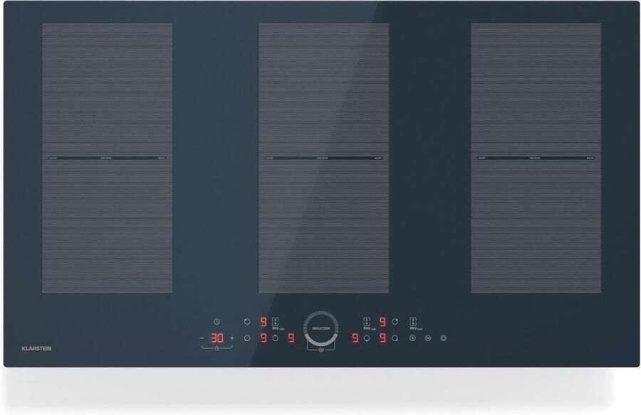 Klarstein Delicatessa 90 Induktionskochfeld – 6 Zonen Einbaukochfeld 10.500 W Mit Flexzone Und Boostern Schieberegler Timer Und Kindersicherung Glaskeramik Schwarz 90 cm Design – geschikt voor thuisfitness en sportschoolgebruik duurzame constru - Foto 6