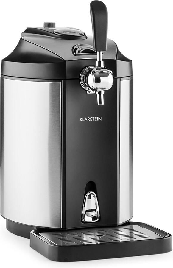 Klarstein Drankkoeler Skal universelle Bier zapfanlage met integriertem bierkoeler koeling auf 2 12 °C Bier zapfanlage 5 liter met koeling. thermoelektrisches 38 dB grausilber Bierkoeler 2-12°C voor Bar RVS - Foto 1