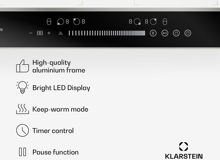 Klarstein DualTone Flex inductiekookplaat Flexzones wit - Foto 2
