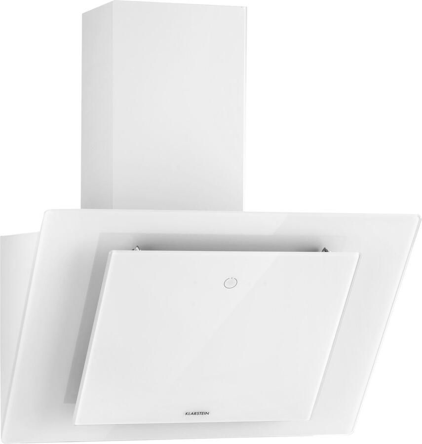 Klarstein Eleonora Schuine afzuigkap EEK A++ Afvoercapaciteit: 426 m³ u Touch-bediening RGB-sfeerkleur 60 dB Recirculatie en afvoer LED-verlichting Vetfilter 60 cm wit