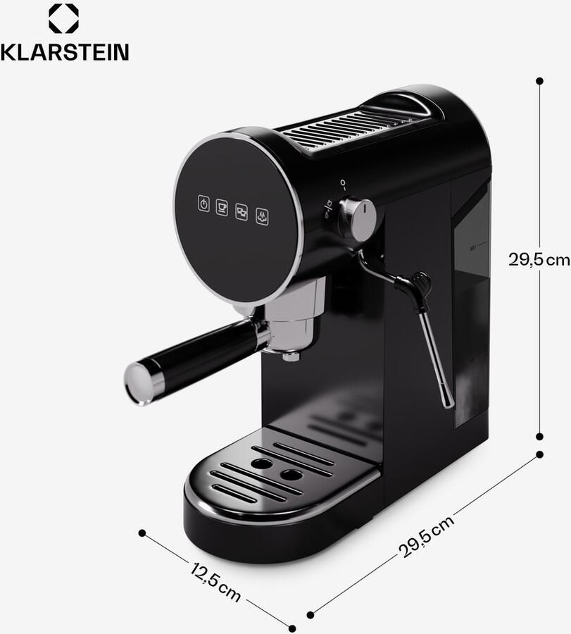 Klarstein Espresso koffiezetapparaat met melkopschuimer 0 9 L retro mini-espressomachine met filterhouder klein 1360 watt koffiezetapparaat koffiemachine voor cappuccino latte & macchiato
