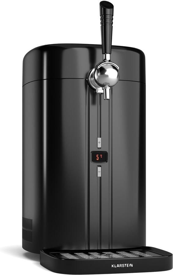 Klarstein FrostBrew Bierzapfanlage 5L Bierzapfanlage met CO₂ Drucksystem Thermoelektrisches Kühlsystem Temperaturregelung 3 12 °C LED Anzeige Abnehmbare Tropfschale Schwarz Silber – geschikt voor thuisfitness en sportschoolgebruik duurzame cons