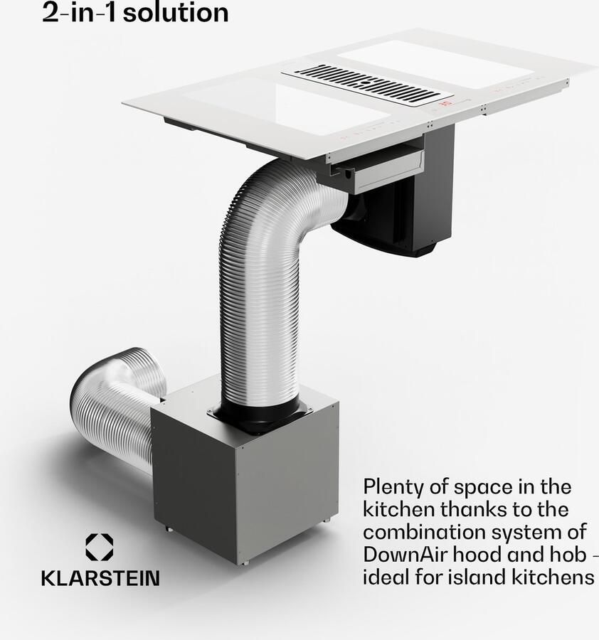 Klarstein Full House 90 Inductiekookplaat Down Air Systeem 90 cm Wit