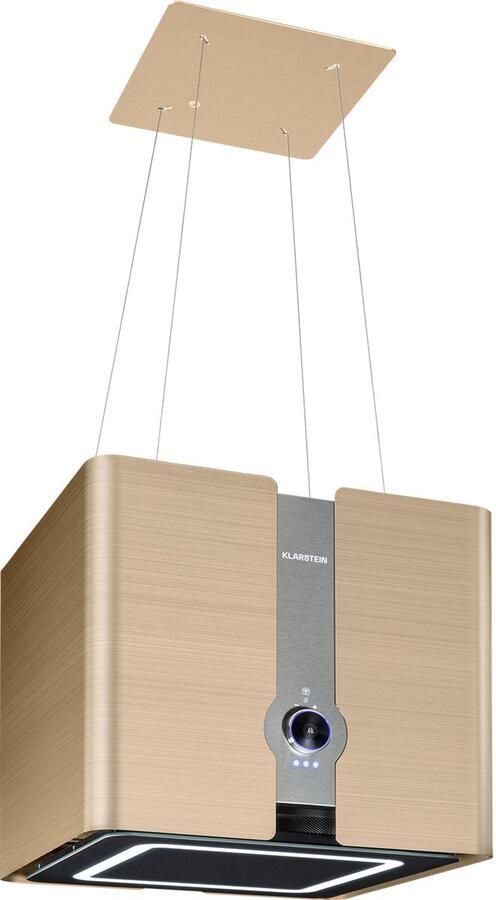 Klarstein Futurelight Smart Eilandkap Afzuigkap App Bediening Vrijhangend Recirculatie 3 Standen 420 M³ H 200 W LED-Verlichting EEK C Incl. Vetfilter En 2 Actieve Koolfilters Wifi Touch Bediening Roestvrij Staal Zilver