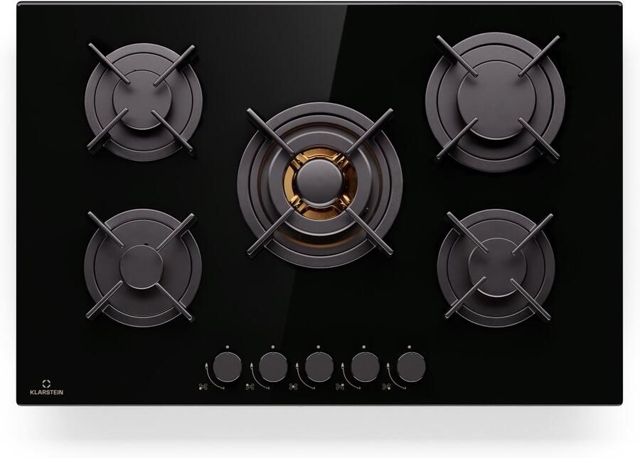 Klarstein Gaskocher 5 Flammig Einbau Gaskocher voor Innenbereich & Wohnmobil 10400W Edelstahl Gaskocher 5 Flammen Gaskocher Gasherde met Snapjet Brenner Moderner Einbau Gasherd LPG Gas Herd – geschikt voor thuisfitness en sportschoolgebruik du - Foto 2