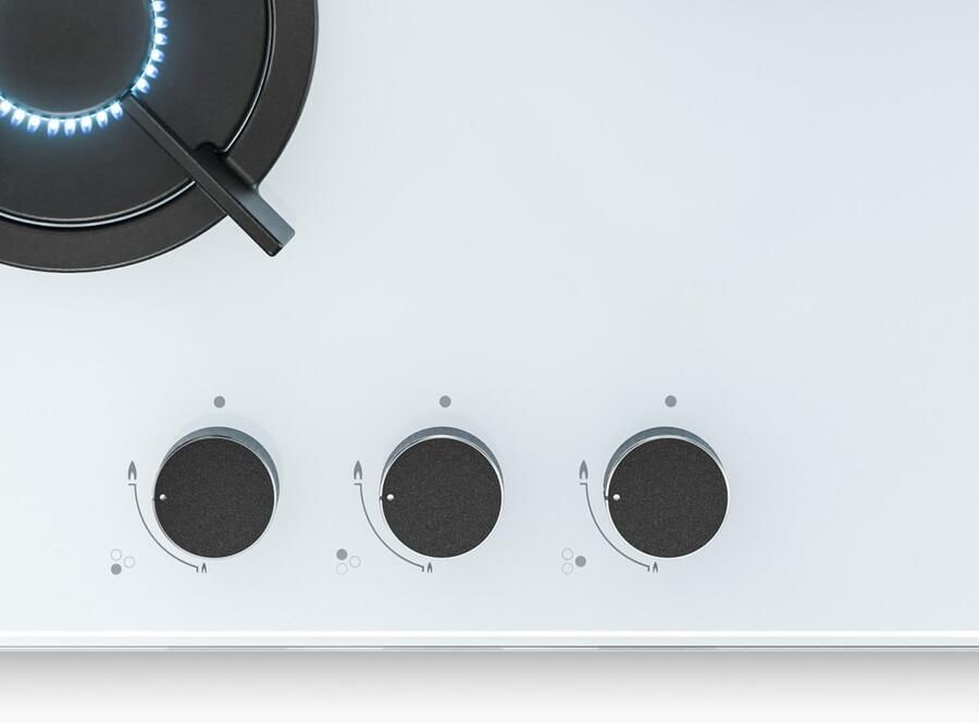 Klarstein Goldflame gasfornuis 3 branders 5800 W gehard glas en messing LPG aardgas automatische ontsteking vlambeveiliging compact 45 x 52 cm makkelijk schoon te maken slang- en regelaarset - Foto 2