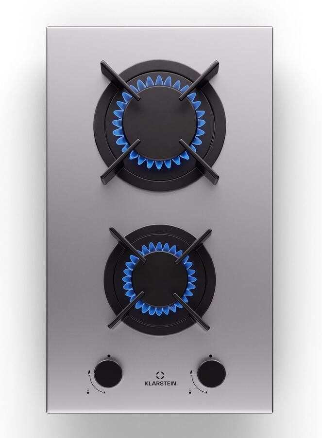 Klarstein Goldflame Gaskookplaat 2-Pits Messing Brander RVS Roestvrij staal