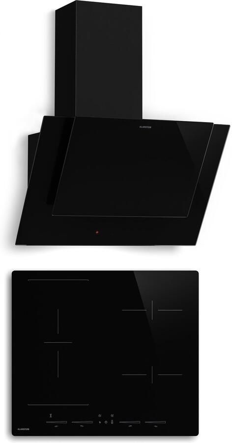 Klarstein HaloSync inductiekookplaat met afzuigkap 60 cm 4 zones 8400 W boost touchslider ingebouwde afzuigkap timer kinderslot restwarmte-indicator zwart keramisch glas - Foto 2