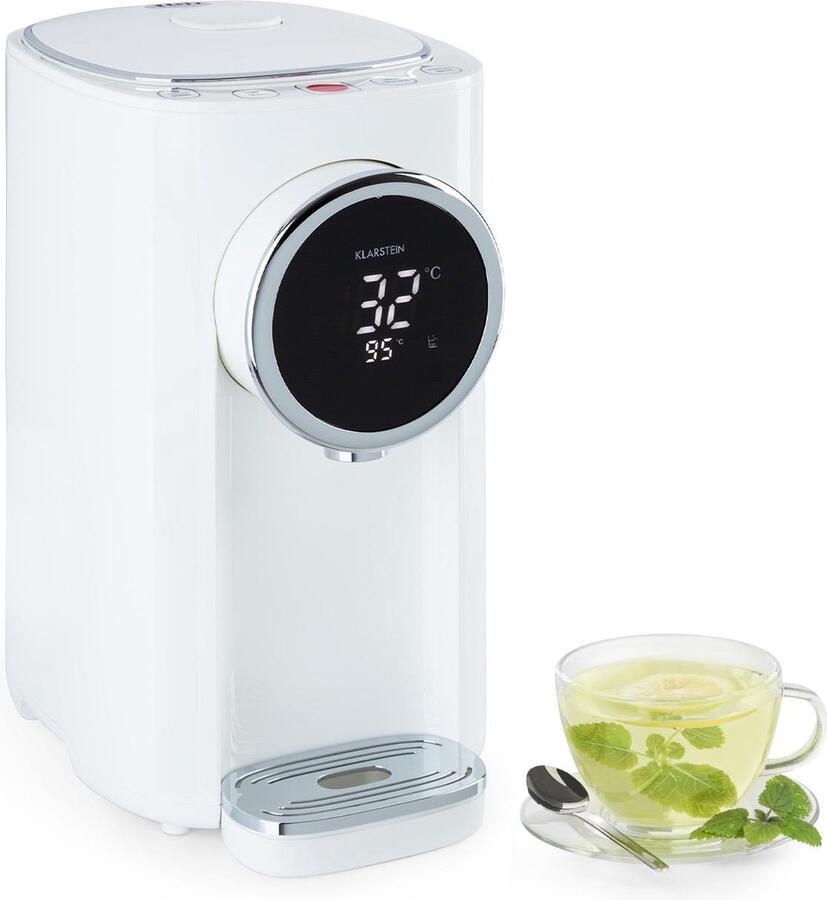 Klarstein Hot Spring Plus heetwaterdispenser 5l rvs watertank 45-95 °C wit