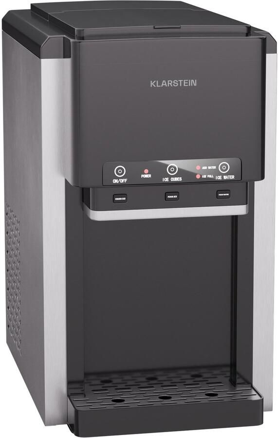 Klarstein IJsblokjesmachine ArcticBlend 3-in-1 – 20 kg 24 uur bolvormig en gemalen ijs waterdispenser 6-liter watertank roestvrij staal ijsblokjesmaker ijsmachine zwart 6L voor Bar voor Thuis Waterreservoir Crushed Ice Snel
