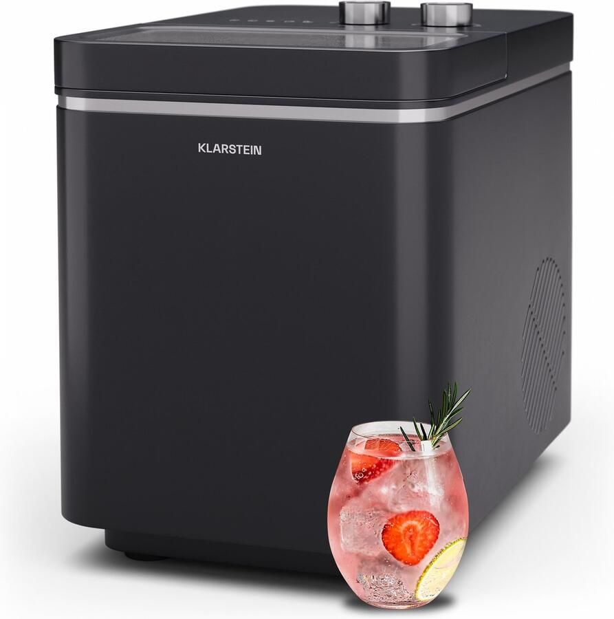 Klarstein IJsblokjesmachine Icecraft Ice Cube Maker 12 kg per dag 2 Maten Automatische reiniging IJsblokjesmaker 150 W Zwart voor Bar voor Thuis LED IJsschep voor Keuken Ice Maker IJsmaker Eismaschine