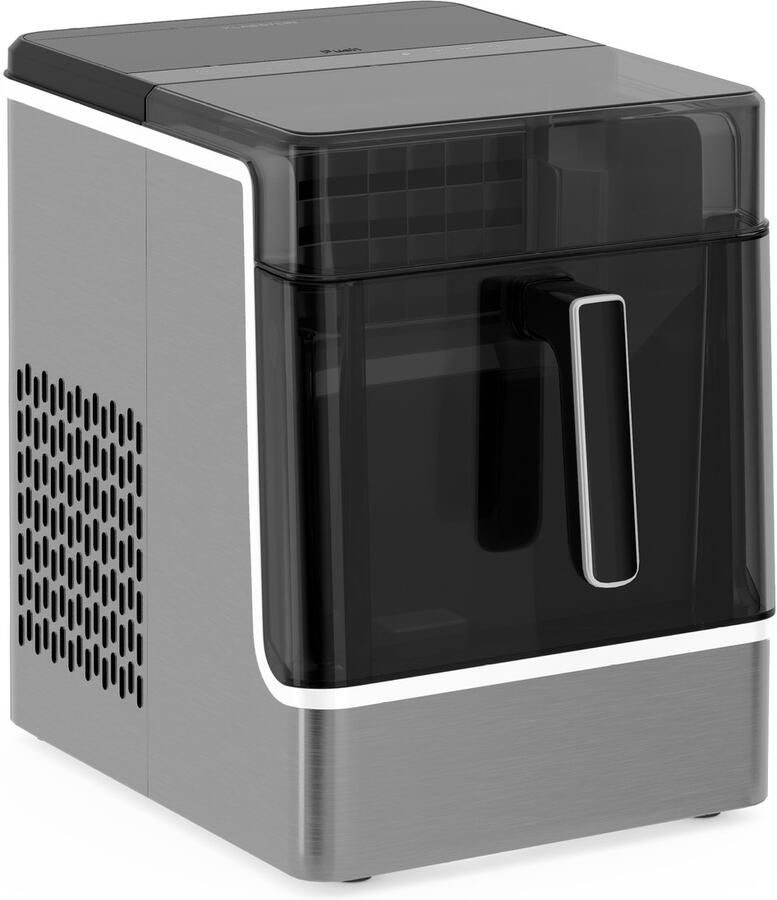 Klarstein IJsblokjesmachine ijsmachine 23kg 24u 32 ijsblokjes 17min roestvrij staal automatisch reinigen waterreservoir van 2kg intuïtieve bediening waarschuwingen modern ontwerp IJsblokjesmaker voor Feest Ice Maker