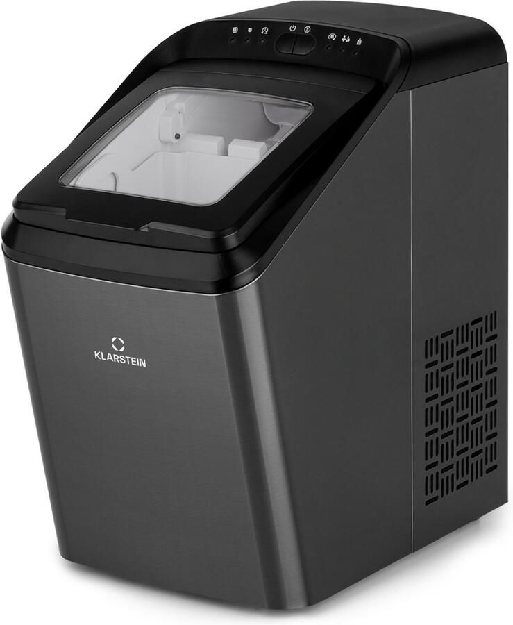 Klarstein ijsblokjesmachine klein 2 8L ijsblokjesmaker ijsblokjesmachine voor 15 kg grote en Kleine ijsblokjes Mini ijsblokjesmachine ijsblokjesmaker zelfreinigend voor Bar voor Thuis IJsschep RVS Ice Maker