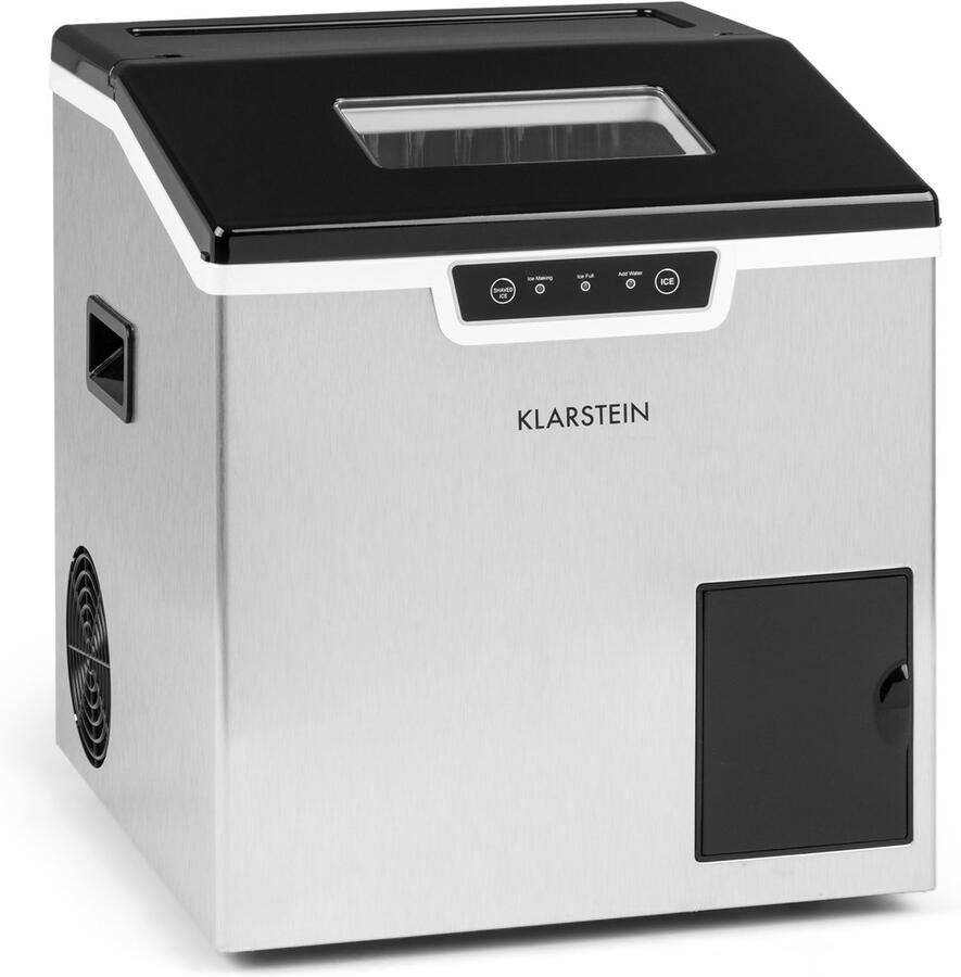 Klarstein Eiswürfelmaschine Klein 3L Eiswürfelbereiter Eiswürfelmaschine voor 20kg Crushed Eis & Eiswürfel Mini Eiswürfelmaschine Mittelgroße Eiswürfel Eiswürfelbereiter Selbstreinigend – geschikt voor thuisfitness en sportschoolgebruik duurzam