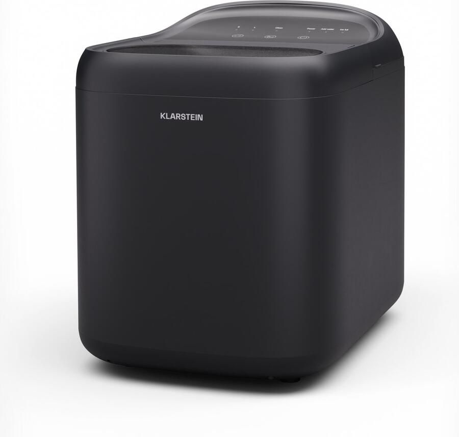 Klarstein ijsblokjesmachine met 15 kg ijsblokjesie binnen 24 uur 9 ijsblokjes binnen 6 minuten 2 formaten compacte zelfreinigende ijsblokjesmaker met kijkvenster & ijsschep IJsmachine voor Bar voor Thuis Touch LED Snel