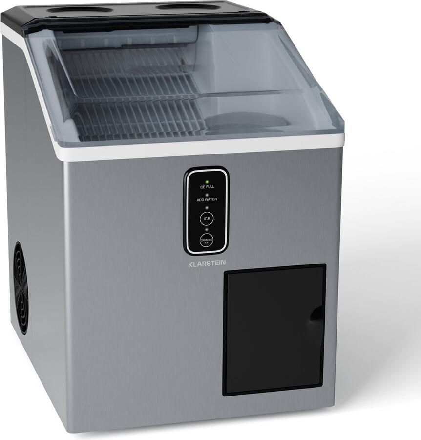 Klarstein IJsblokjesmachine – Roestvrij staal 15 kg 24 u bolletjes & schaafijs 1 8 L watertank LCD-display compact ijsmaker voor feestjes evenementen