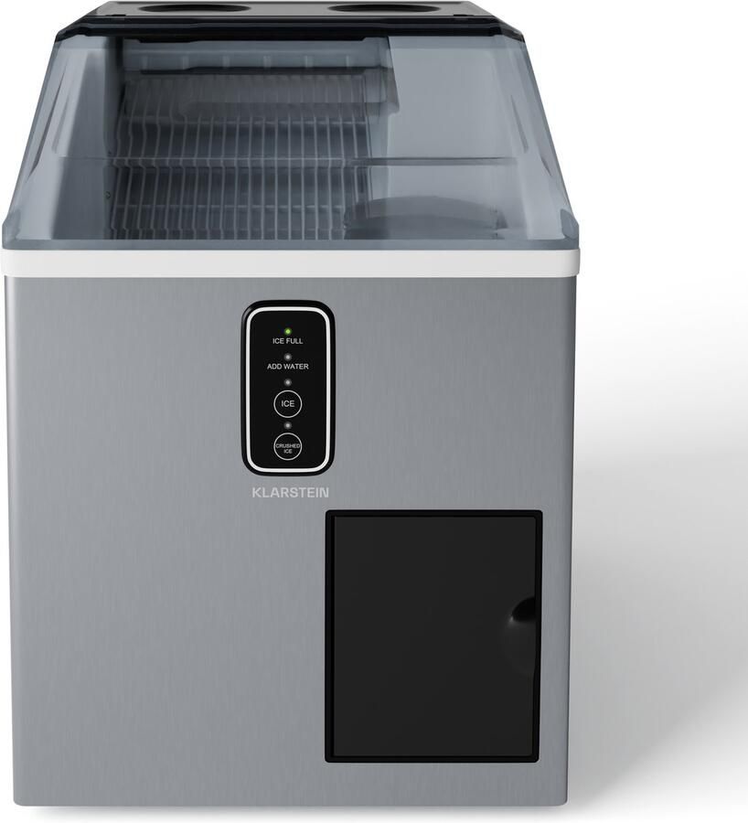 Klarstein IJsblokjesmachine – Roestvrij staal 15 kg 24 u bolletjes & schaafijs 1 8 L watertank LCD-display compact ijsmaker voor feestjes evenementen - Foto 2