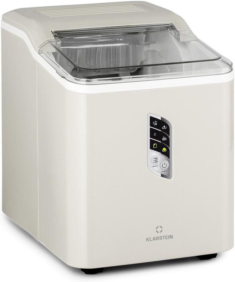 Klarstein ijsblokjesmachine voor thuis kamperen en catering; snelle mini-ijsblokjesmachine professionele ijsmaker voor grote en kleine heldere ijsblokjes; zelfreinigend met een ijsblokjesreservoir van 1 5 liter 12 kg 24 uur Ice Cube Maker