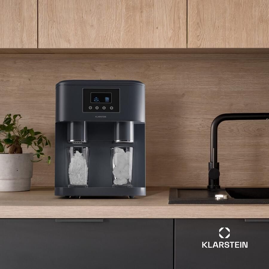 Klarstein ijsblokjesmachine voor thuis kamperen en horeca; snelle mini-ijsblokjesmachine professionele ijsmaker voor gemalen ijs grote en kleine ijsblokjes 1 8 liter watertank 15 kg ijs in 24 uur. IJsblokjesmaker 120 cm voor Feest