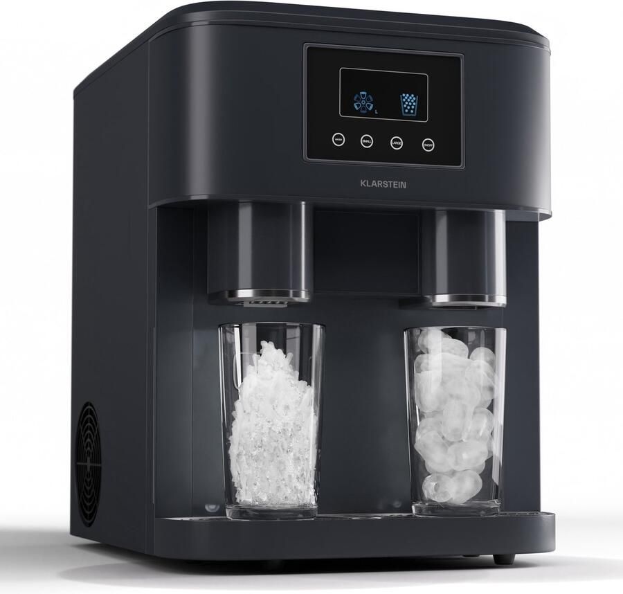 Klarstein ijsblokjesmachine voor thuis kamperen en horeca; snelle mini-ijsblokjesmachine professionele ijsmaker voor gemalen ijs grote en kleine ijsblokjes 1 8 liter watertank 15 kg ijs in 24 uur. IJsblokjesmaker 120 cm voor Feest