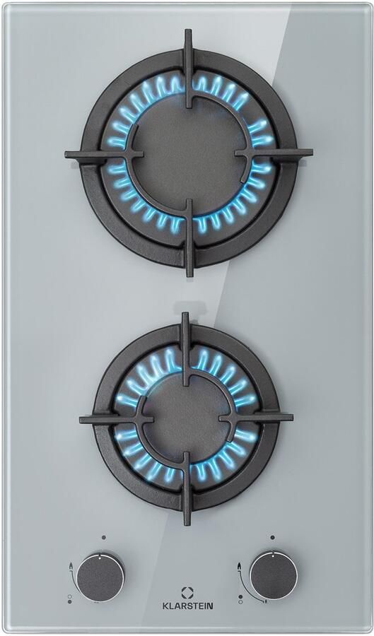 Klarstein Inbouw Gaskookplaat Camping Gaskookplaat voor Binnen RVS Gaskookplaat 2-pits LPG Gaskookplaat Campingkookplaat op Gas 2-pits Gasfornuis voor Propaan en Aardgas Wokbrander 4200 W