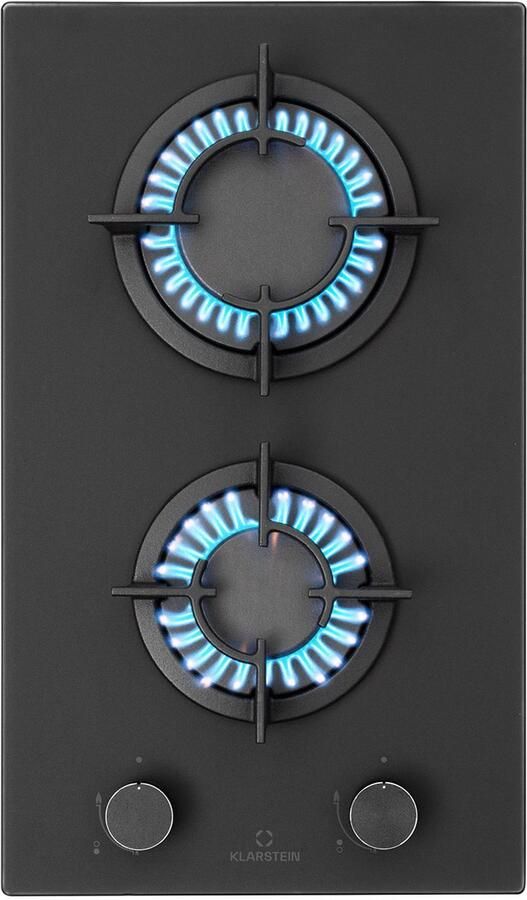 Klarstein Inbouw Gaskookplaat Camping Gaskookplaat voor Binnen RVS Gaskookplaat 2-pits LPG Gaskookplaat Campingkookplaat op Gas 2-pits Gasfornuis voor Propaan en Aardgas Wokbrander 4200 W