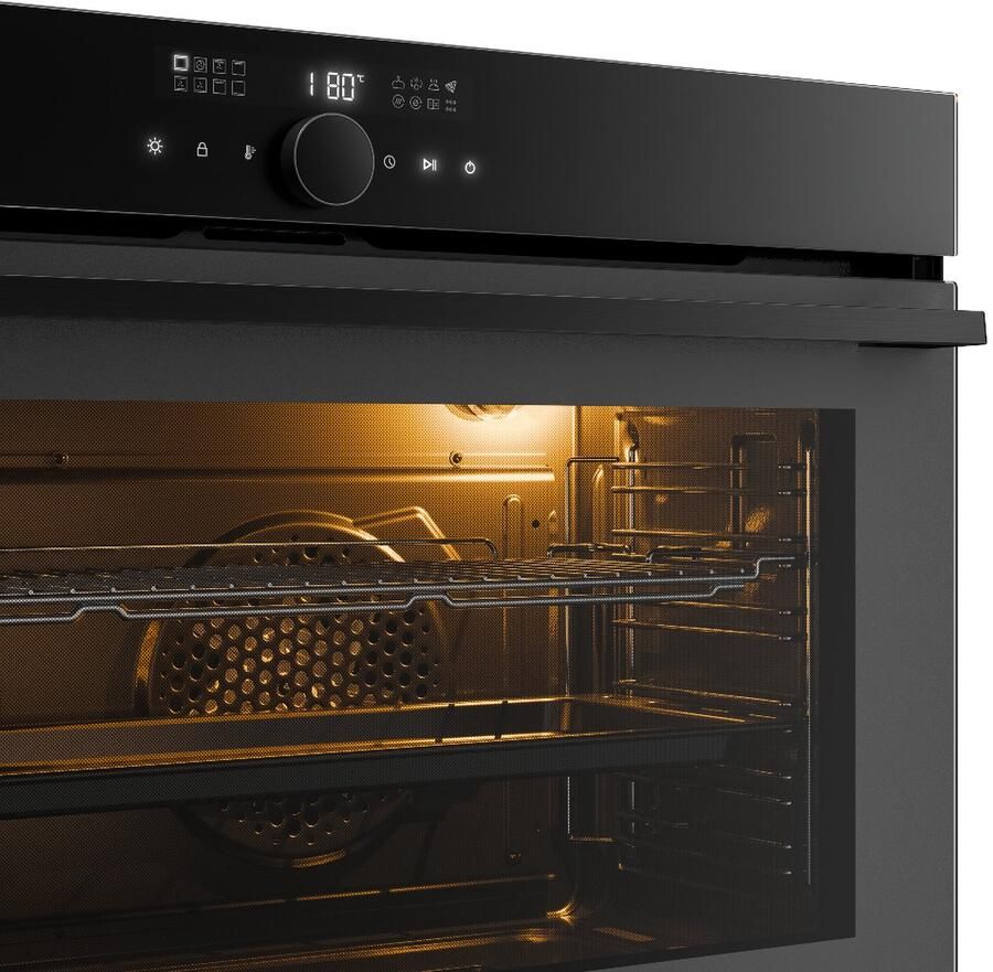 Klarstein Inbouwoven Velaire 90 cm 127 l elektrische oven 16 standen digitale bediening geëmailleerde binnenkant timer kinderslot energieklasse A geïntegreerde enkele oven matglazen ontwerp 127L voor Keuken - Foto 2