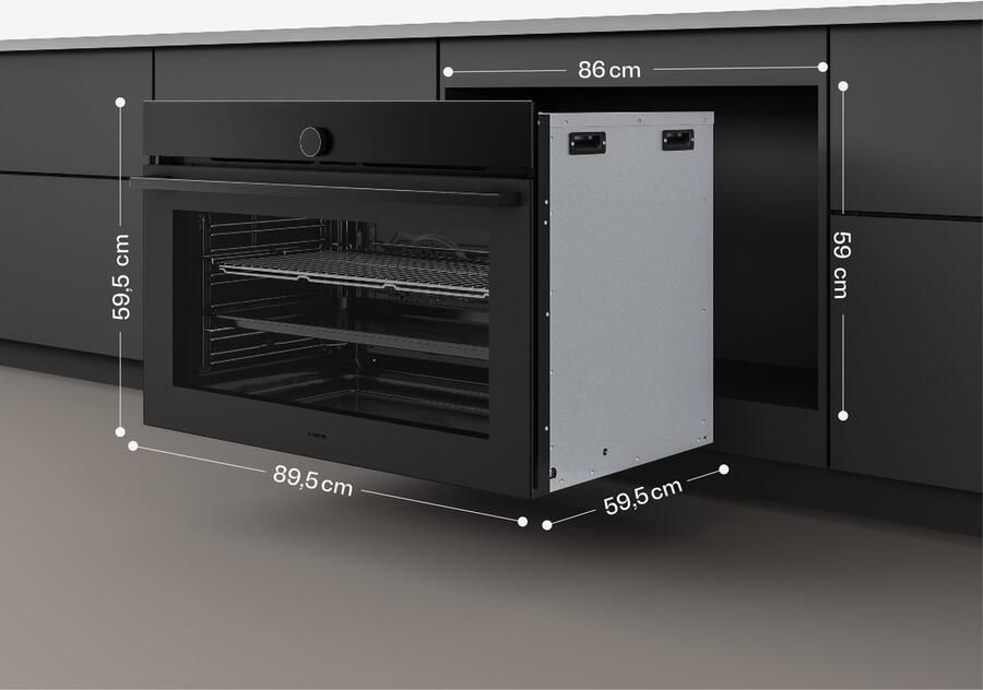 Klarstein Inbouwoven Velaire 90 cm 127 l elektrische oven 16 standen digitale bediening geëmailleerde binnenkant timer kinderslot energieklasse A geïntegreerde enkele oven matglazen ontwerp 127L voor Keuken
