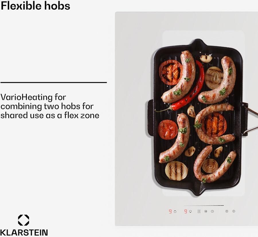 Klarstein Inductiekookplaat 2-in-1 kookplaat met ingebouwde afzuigkap voor kookeiland kookplaat met geïntegreerde afzuigkap van 90 cm 391 m³ h luchtstroom touch control energieklasse A+ Kookveld 7120W 52 cm Inbouw voor Keuken - Foto 4