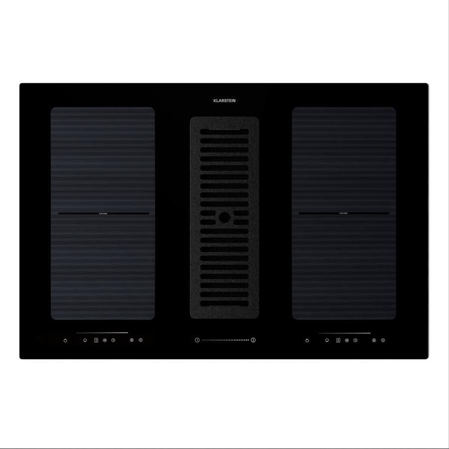 Klarstein Inductiekookplaat 2-in-1 kookplaat met ingebouwde afzuigkap voor kookeiland kookplaat met geïntegreerde afzuigkap 391 m³ h luchtstroom touch display energieklasse A+ Kookveld 7120W 52 cm Inbouw voor Keuken Flexzone - Foto 3