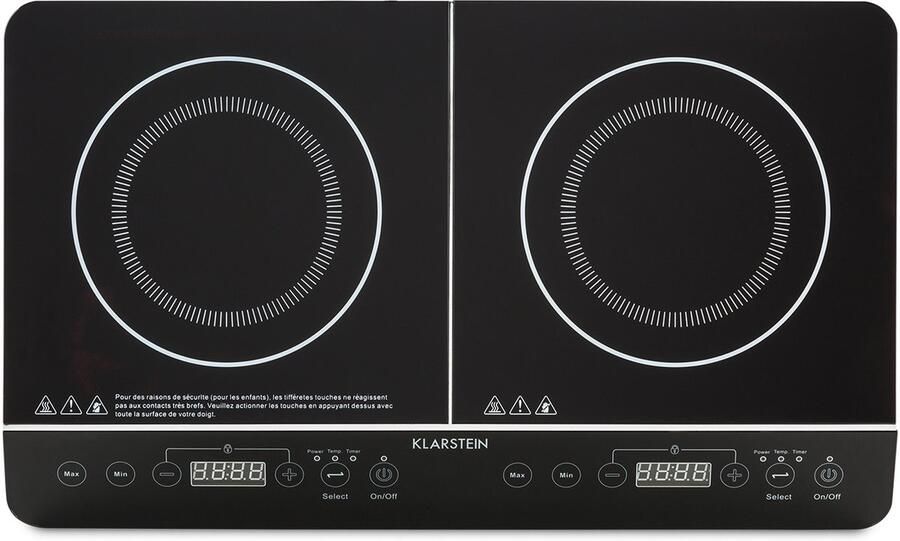 Klarstein Inductiekookplaat 2-pits elektrische Kookplaten Moderne Kookplaat Inductiekookplaat voor Camping Inductiekookplaat 2 Pits 2-pits Inductiekookplaat Mobiel Inductiekookplaten 3400 W Kookveld Touch Timer
