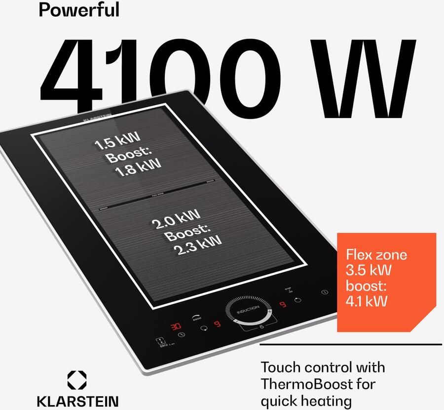 Klarstein Inductiekookplaat 2 Platen Inbouw Inductiekookplaat Met 2 Kookplaten 3500 Watt Inductiekookplaat Met Aanraakscherm & Timer Efficiënte Elektrische Inductiekookplaat Zwart